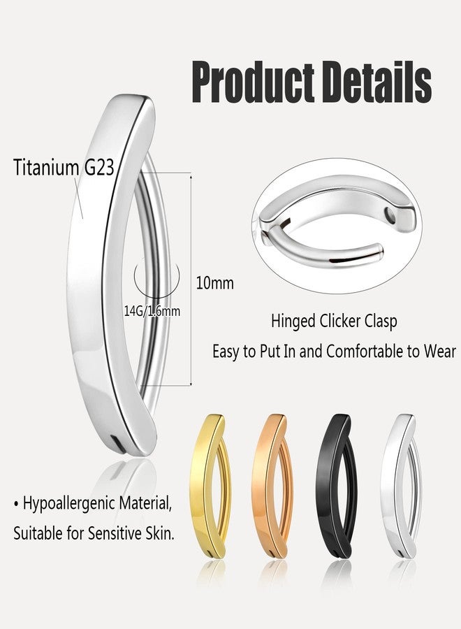 CANDYFANCY Titanium Belly Button Ring for Women Men Black 14G Clicker Belly Ring G23 10mm Belly Piercing Jewelry - Image 2