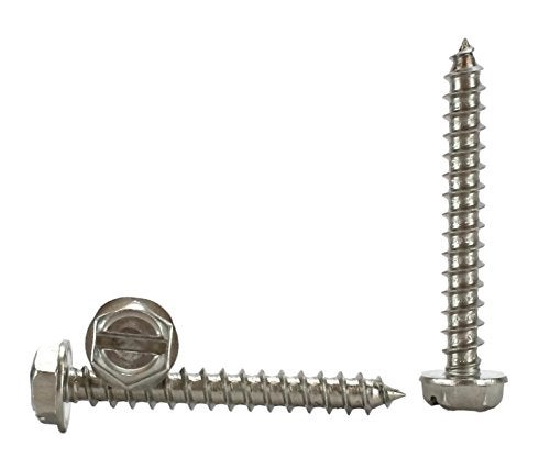 Chenango Supply #10 X 1-1/2 Stainless Steel Hex Washer Head w/Slot Sheetmetal Screw (1/2" to 1-1/2" in Listing) 100 pcs Sheet Metal Screws (#10x1-1/2 Inch) - Image 3