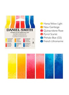 Daniel Smith 285610005 Extra Fine Essentials Introductory Watercolor 6 Tubes 5Ml Blue/Transparent/Yellow 0.17 Fl Oz (Pack Of 6)  - Image 2