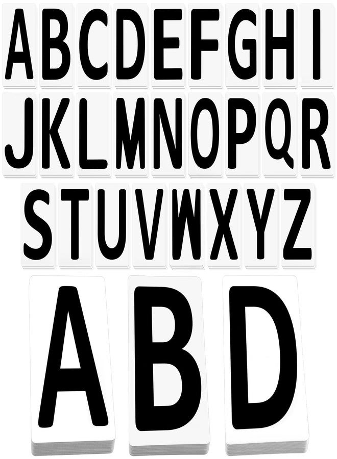 Resurhang 156 Pcs Replacement Letters for White Message Board Sidewalk Signs Outdoor Plastic Changeable Letters for Yard Signs with 4 Inch Tracks, from A to Z Black on White Background - Image 1
