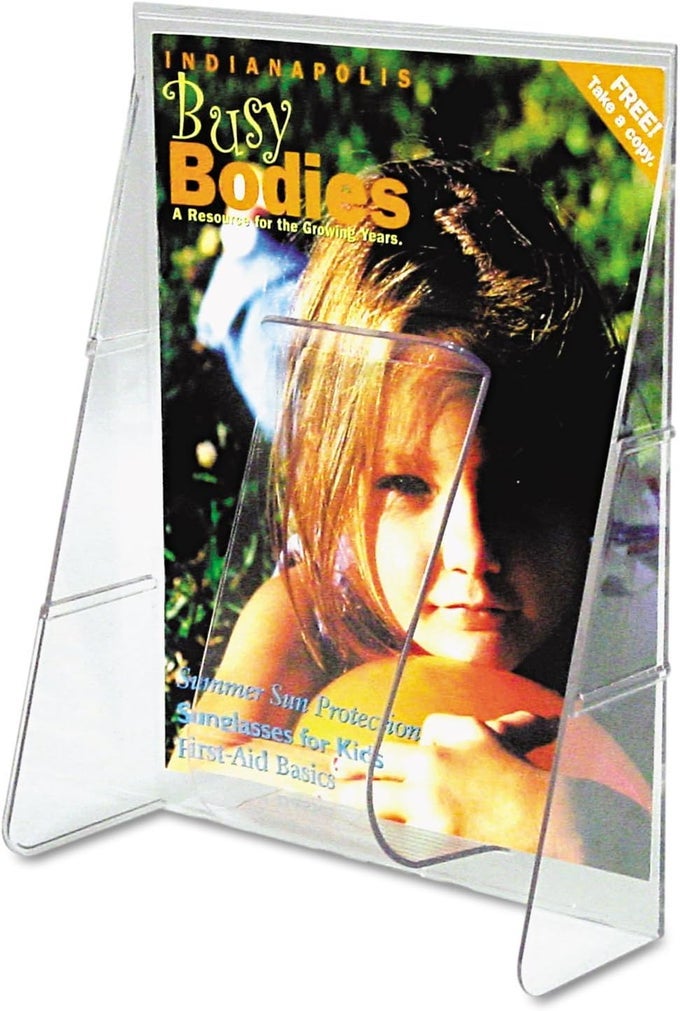 StandTall Wall Magazine Holder Wall Mount Display BreakResistant Pocket Clear 918W x 1134H x 234D 55501
