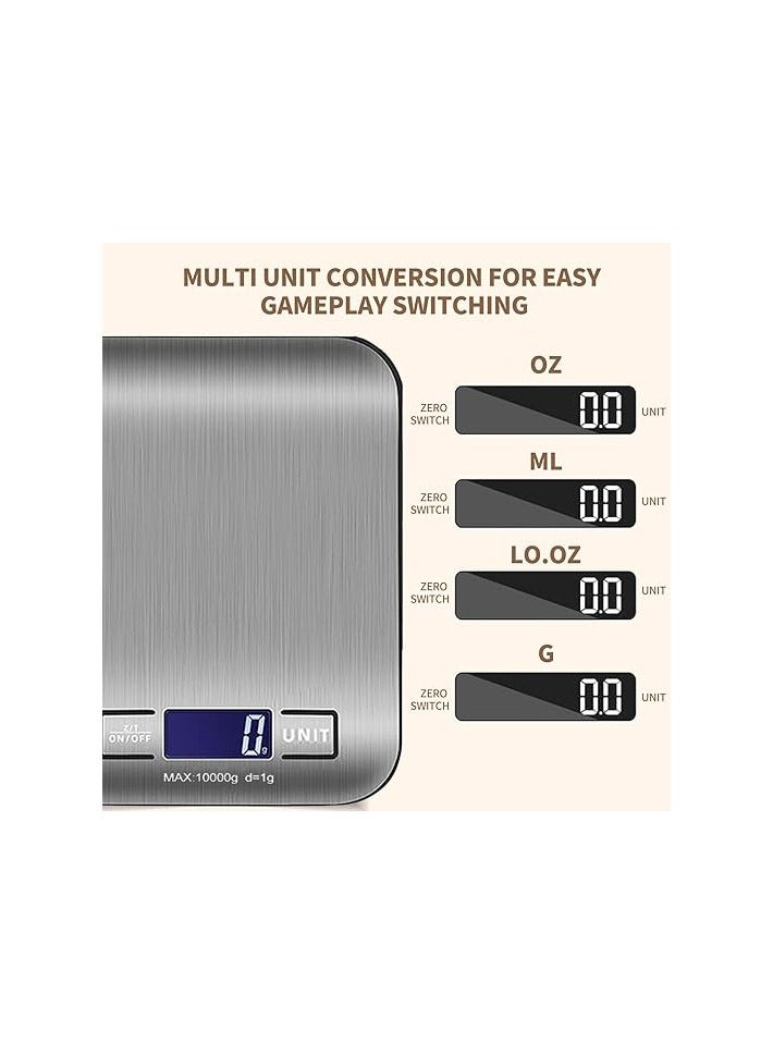 OMAKSS Digital Kitchen Scale, Multifunction Food Scale With LCD Display Stainless Steel Platform, High Accuracy, Ultra Slim,Tare Function - Image 2