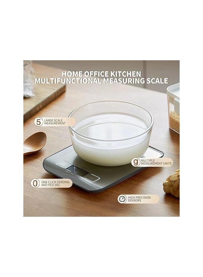 OMAKSS Digital Kitchen Scale, Multifunction Food Scale With LCD Display Stainless Steel Platform, High Accuracy, Ultra Slim,Tare Function - Image 3