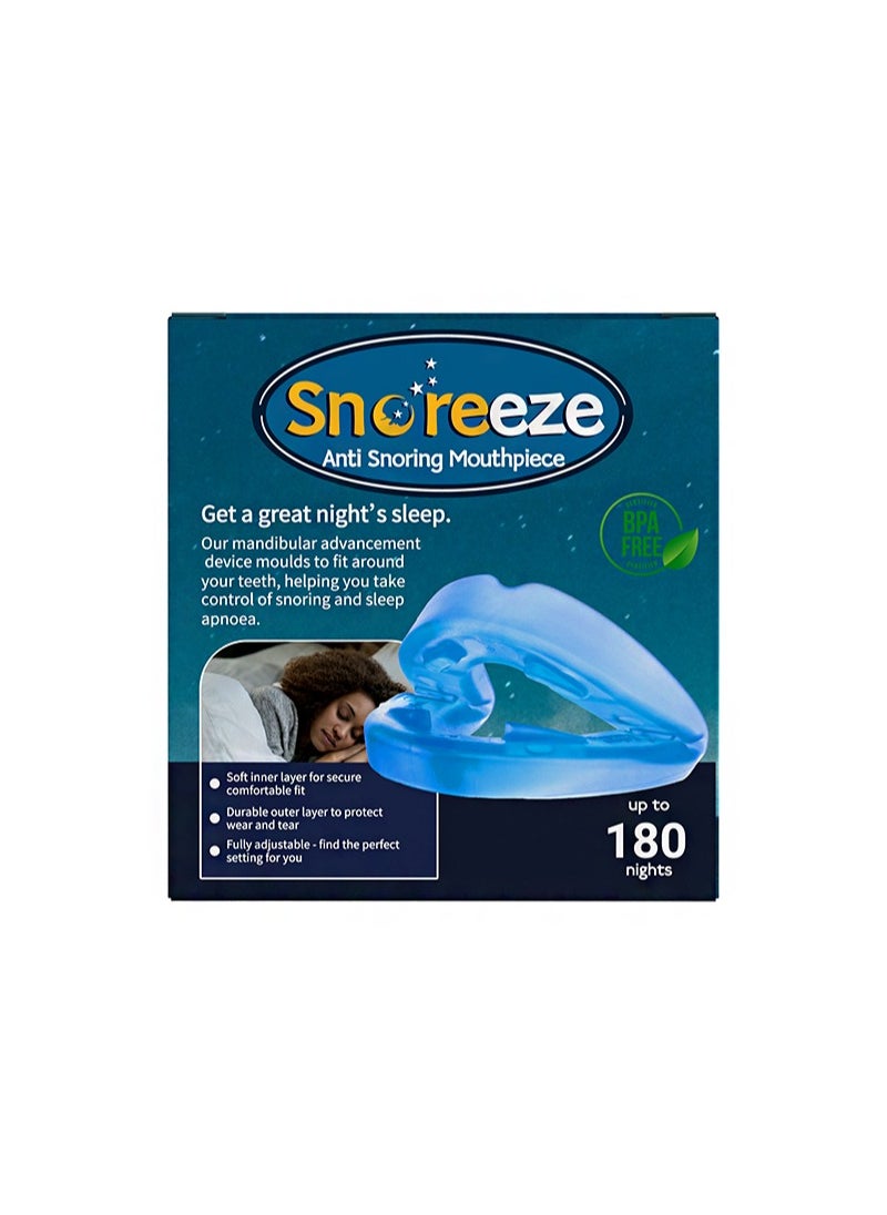 Anti-Snoring Mouthpiece，Comfort Size，Living Hinge & Open Front Design for Comfort & Easy Breathing（Blue）