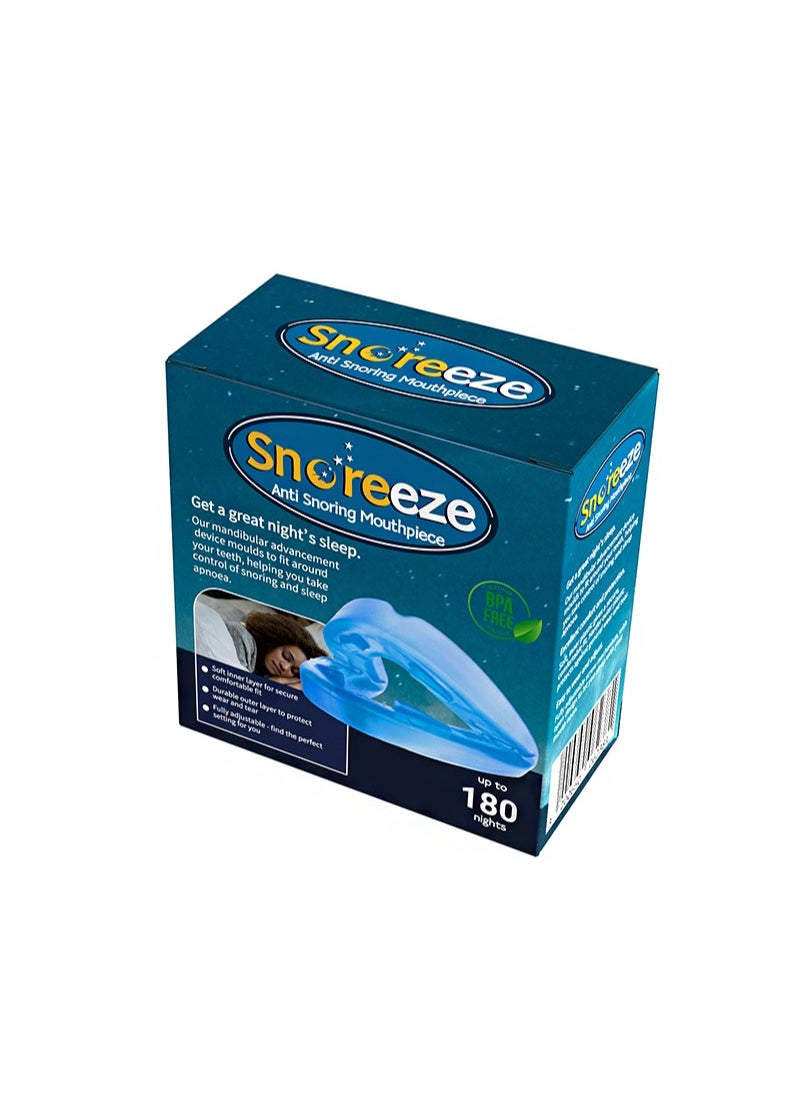 Anti-Snoring Mouthpiece，Comfort Size，Living Hinge & Open Front Design for Comfort & Easy Breathing（Blue）