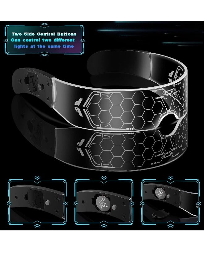 Generic - Cyberpunk Style LED Colorful Light Emitting Technology Glasses, Bar Bounce Party Transparent Sci-fi Honeycomb Light-emitting Future Flash Glasses - Image 1
