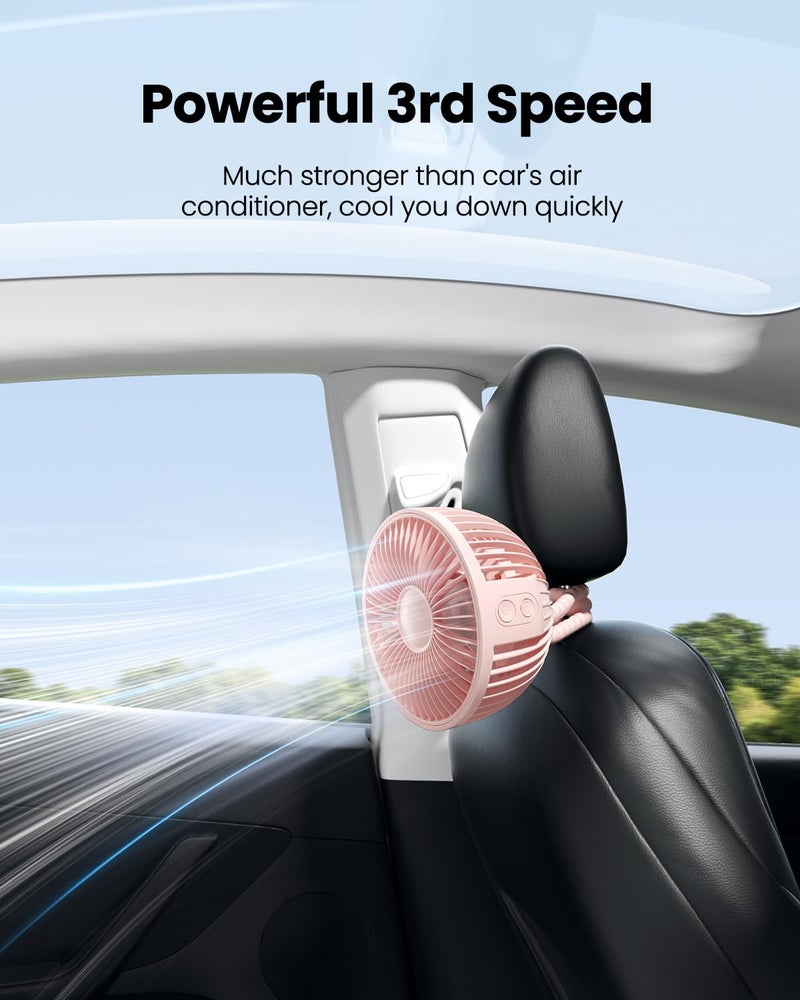 Gaiatop Baby Stroller Fan, Small Clip On Fan Portable 4000 mAh Rechargeable Personal Handheld, Battery Operated 4 Speed 360°Rotate Flexible Tripod Mini Desk Cooling Fan for Car Camping Travel - Image 4