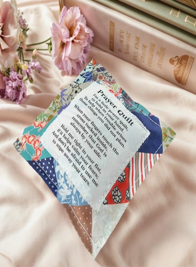 RONDURE Pocket Prayer Quilt with Cross Inside - Encouragement Scripture Prayer Quilt Squares Handmade Religious Christian Sympathy Gift for Women, Mom, Pastor, Baptism, Mother's Day, Mother-to-Be - Image 3