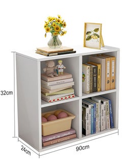 XiuWoo 2 Tier 4 Cube High-Capacity Free-Standing Wood Bookcase Racks, Floor-to-Ceiling Home Storage Cabinets, Multi-Layer Low Lattice Cabinets, Multipurpose Display Organizer Shelf for Home Office  - Image 5