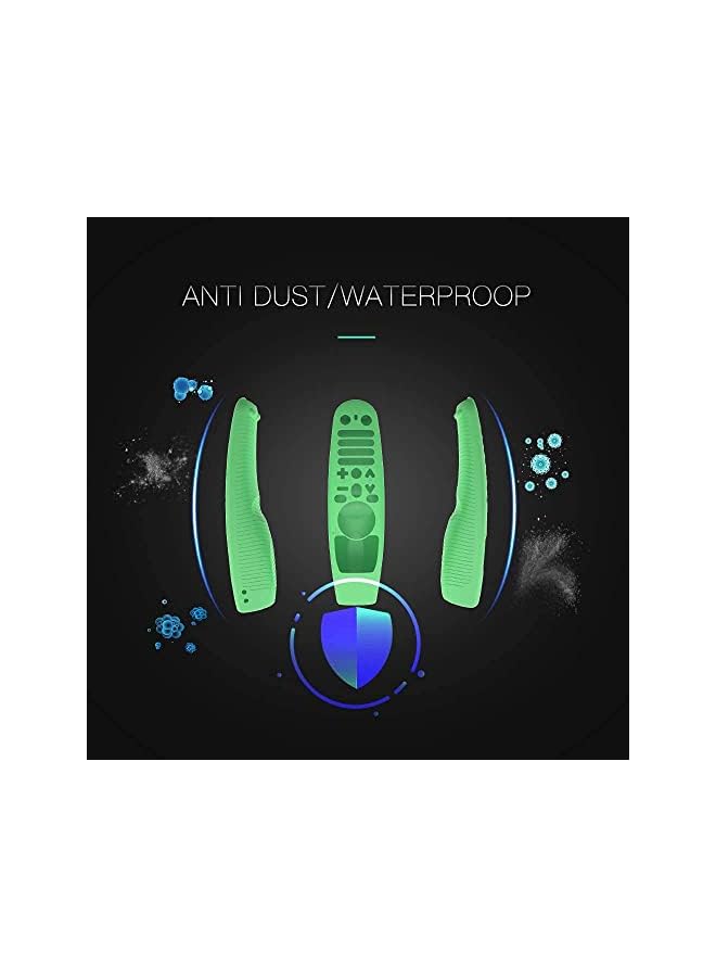 KASTWAVE Protective Cover for Lg Remote Cover Case, for Lg Remote Control Cove for Remote Control Case,Silicone Case Anti/Drop/Slip/Dust/Water (Black+Glowing Green)2Pcs - Image 2