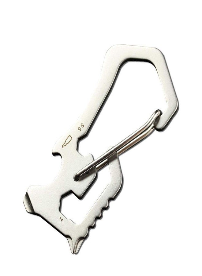 Teng Lang 2PCS Carabiner Keychain Stainless Steel Multitool - 6 in 1 Tactical Emergency Survival Gear,Bottle Opener,Screw Drivers, Spring Key Clip, EDC Pocket and Backpack Tooltool - Image 2