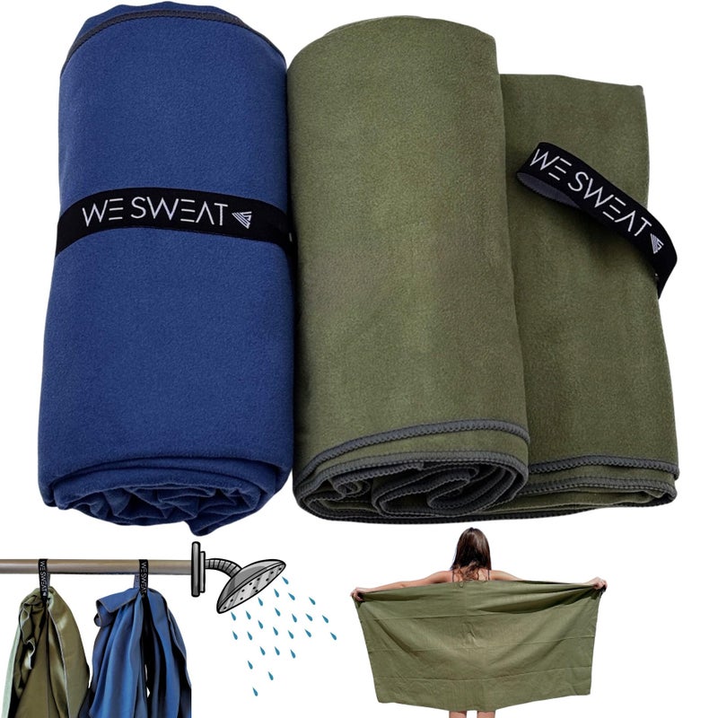 WESWEAT We Sweat's Microfiber Soft and Absorbent Gym Towels for Shower, Silver ION Odor-Free Absorbent Fiber, Fast Drying Men & Women Workout Gear, Working Out, Towels, Sports Exercise Fitness Gear - Image 1
