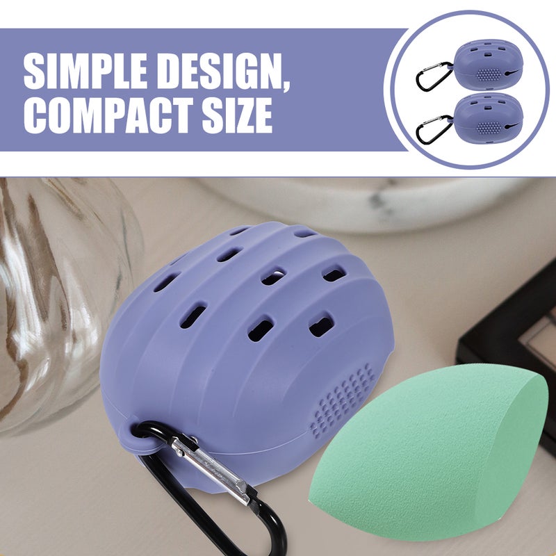2pcs Silicone Powder Puff Cases Portable Makeup Sponge Storage Holder Travel Makeup Puff Box - Image 2