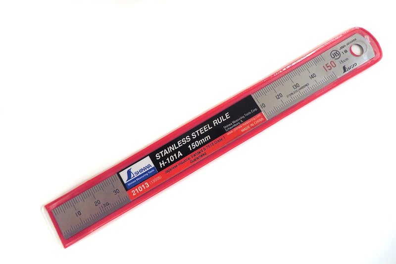 Shinwa 150 mm Rigid Stainless Steel Machinist Engineer Ruler with Zero Glare Satin Chrome Finish and Graduations in mm and 0.5 mm - Image 4