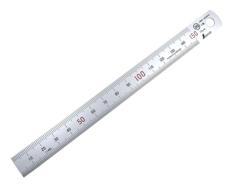 Shinwa 150 mm Rigid Stainless Steel Machinist Engineer Ruler with Zero Glare Satin Chrome Finish and Graduations in mm and 0.5 mm - Image 2