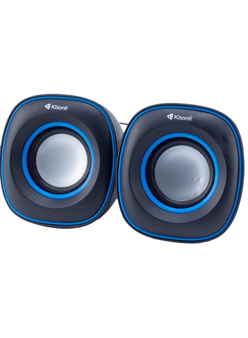 Kisonli V350 USB Mini Computer Speaker – 2x3W (6W) Stereo - Image 2