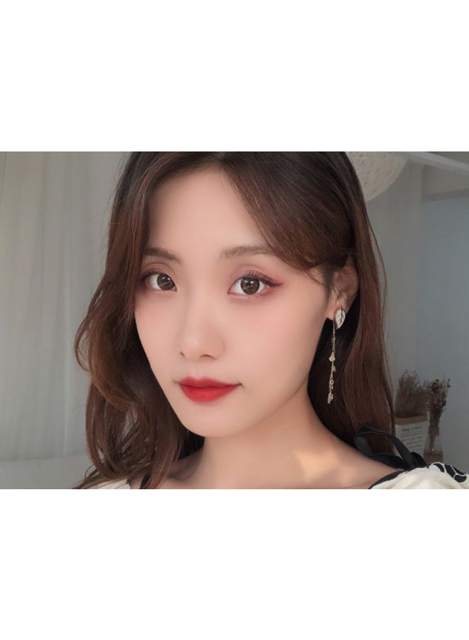 Leaf-Shaped Chain Dangle Earrings