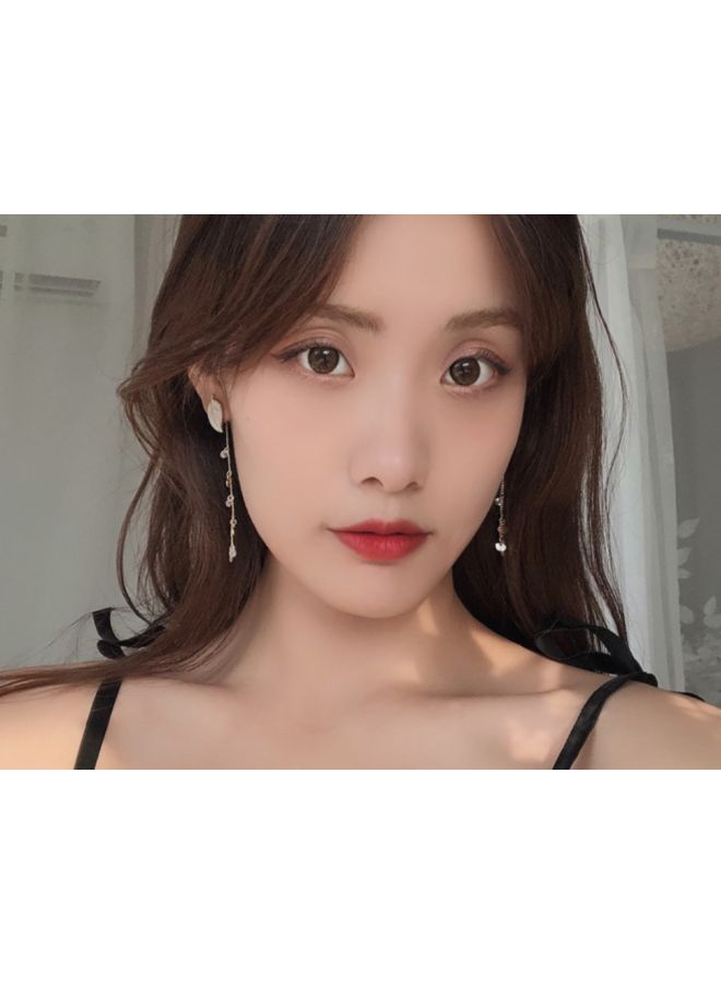 Leaf-Shaped Chain Dangle Earrings