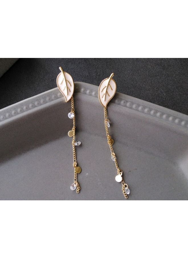 NIBEMINENT Leaf-Shaped Chain Dangle Earrings  - Image 2