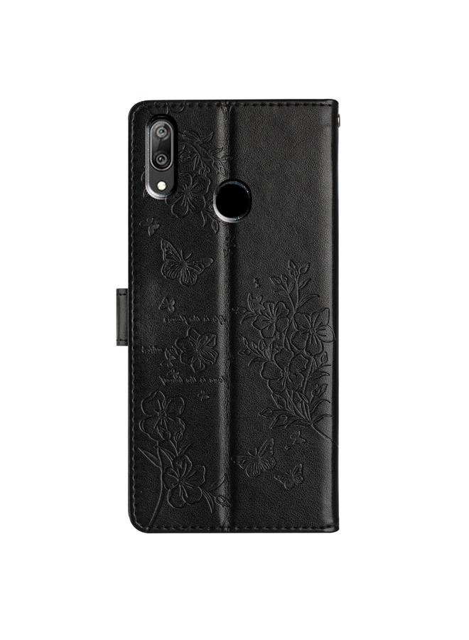 Green Tiger Case For Huawei Y7 2019 Butterflies And Flowers Leather Phone Case - Image 3