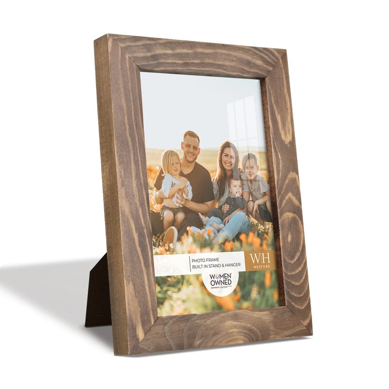 Renditions Gallery 4x6 inch Picture Frame Walnut Wood Grain Frame  High-end Modern Style  Made of Solid Wood and High Definition Glass for Wall and Tabletop Photo Display - Image 4