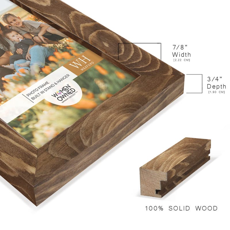 Renditions Gallery 4x6 inch Picture Frame Walnut Wood Grain Frame  High-end Modern Style  Made of Solid Wood and High Definition Glass for Wall and Tabletop Photo Display - Image 5