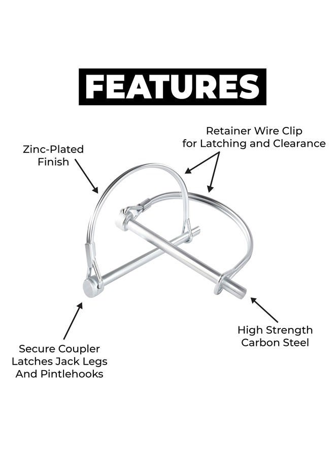 Pinailer Pack of 10 Arch Trailer Pin 2-3/4"x1/4" (L x W) – Shaft Locking Coupler Pin for Heavy Duty Farm Trailers Wagons Towing, Lawn, PTO and Hitches - Image 3