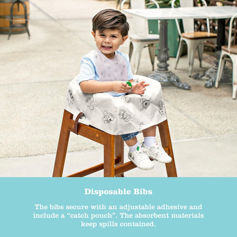 J.L. Childress Disney Baby Dining Out Bundle - Disposable Table Placemats & Bibs for Baby, High Chair Covers for Restaurant, Kids Travel Essentials for Eating - 3 Bundles - Image 3