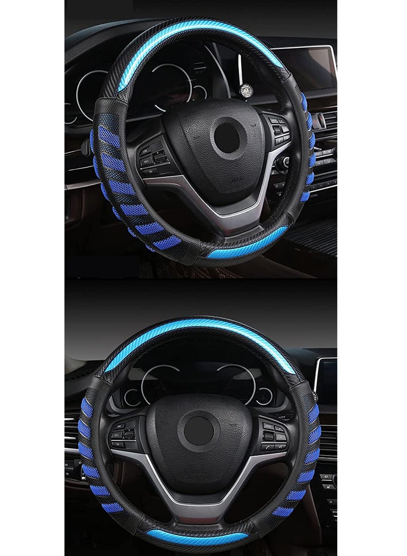 غطاء عجلة قيادة السيارة مضاد للانزلاق ومريح مع قرص عسل ثلاثي الأبعاد - Image 2