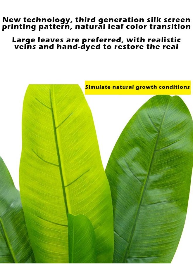 ZCM-HAPPY Large Artificial Double Pole Banana Tree 150cm, Nordic Style Indoor and Outdoor Green Plant - Hotel and Garden Potted Decoration, Bird of Paradise Bonsai Ornament  - Image 4