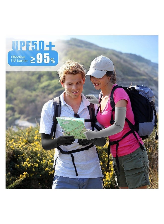 Generic 2 Pairs UV Long Sun Gloves Women's Sunblock Protection Driving Gloves Non Slip Full Finger Arm Sun Protective Touchscreen UPF 50+ for Outdoor Sports Cycling - Image 4