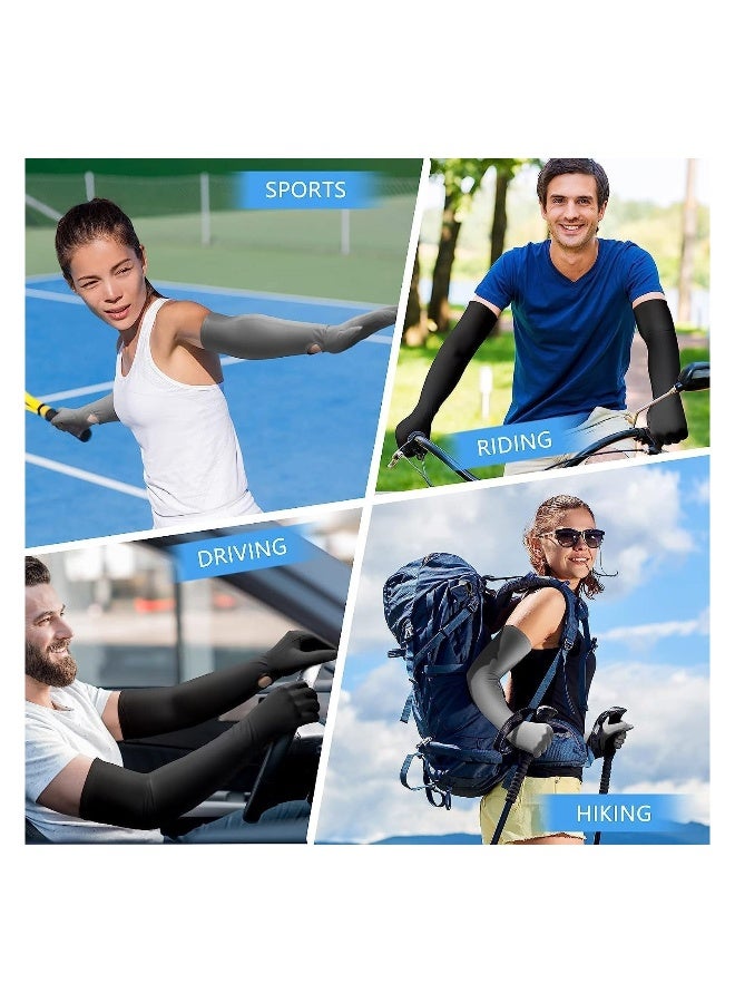 Generic 2 Pairs UV Long Sun Gloves Women's Sunblock Protection Driving Gloves Non Slip Full Finger Arm Sun Protective Touchscreen UPF 50+ for Outdoor Sports Cycling - Image 5