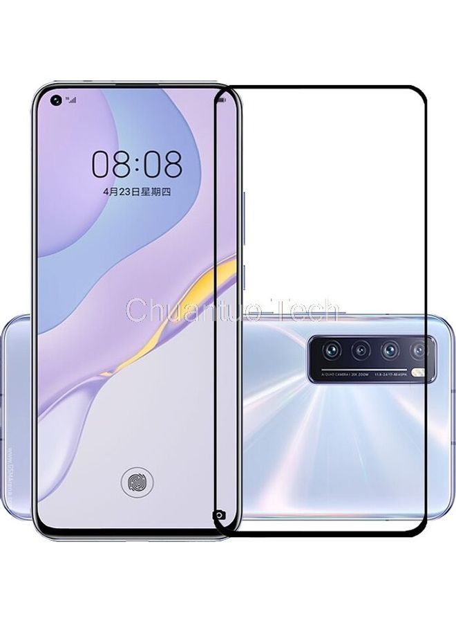 واقي شاشة من الزجاج المقوى 9D لهاتف هواوي نوفا 7 5 جي أسود / شفاف