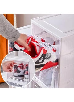 Drop Front Shoe Storage Box, No Assembly Stackable Shoe Organizer Storage Bin with Clear Door, Free Standing Shoe Shelf Cabinet with Lid, Plastic Shoe Rack for Closet Entryway, 6-Tier, White - pzsku/ZFCFA302247CC071195F3Z/45/_/1725596488/93fb89d7-6f51-4d68-8e0b-28218986cdf6