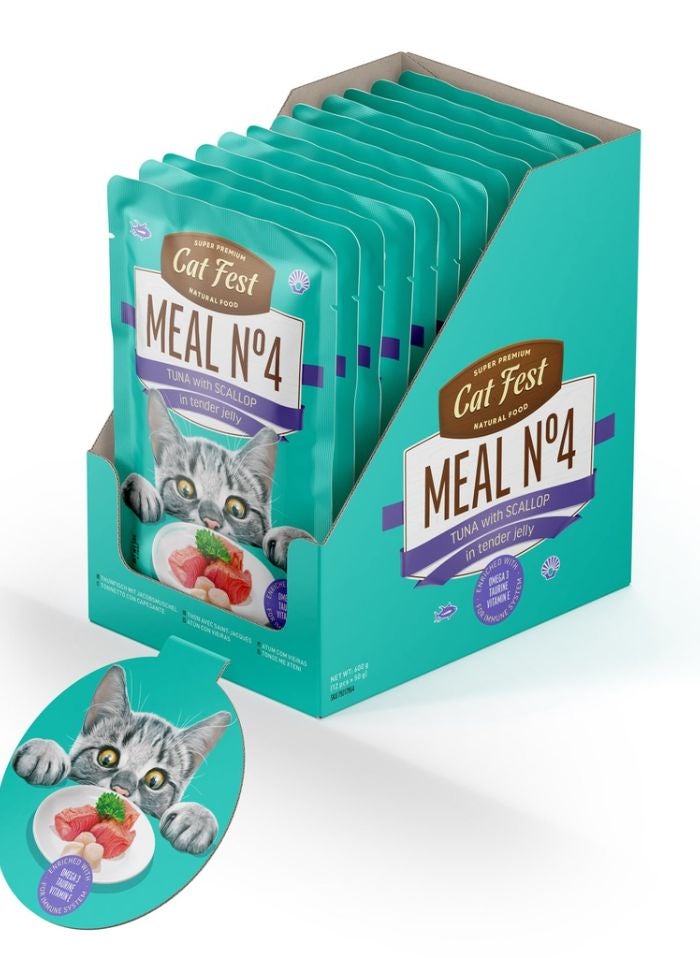 Cat Fest Meal No 4 Cat Food in Jelly-Tuna With Scallop 50g x 12pc