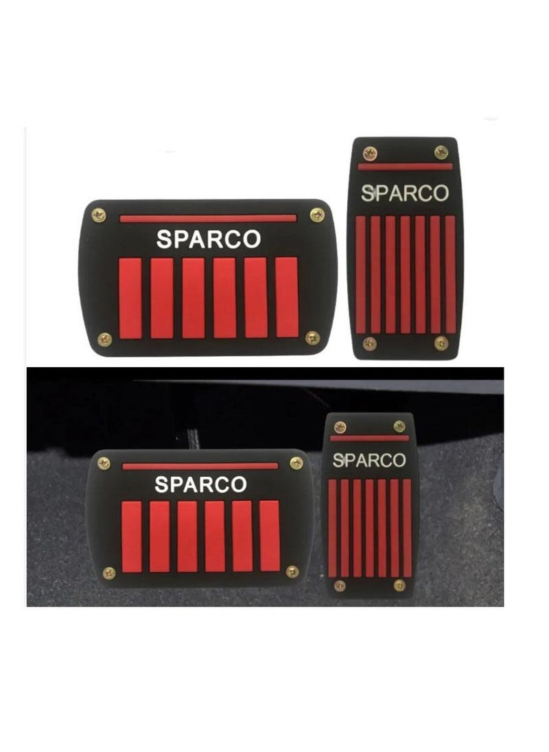 ماركة غير محددة طقم أغطية دواسة الوقود والفرامل من Spaarco CS-070 مكون من قطعتين - أحمر * أسود  - Image 1