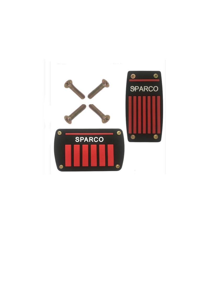 ماركة غير محددة طقم أغطية دواسة الوقود والفرامل من Spaarco CS-070 مكون من قطعتين - أحمر * أسود  - Image 2