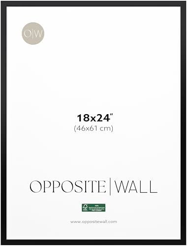 Opposite Wall - 18x24 in - Black Solid Wood Picture Frame - Lightweight, Versatile & Shatterproof - Wall Hanging Poster or Photo Frame - Wall Decor for Office, Gallery & Home - Image 1