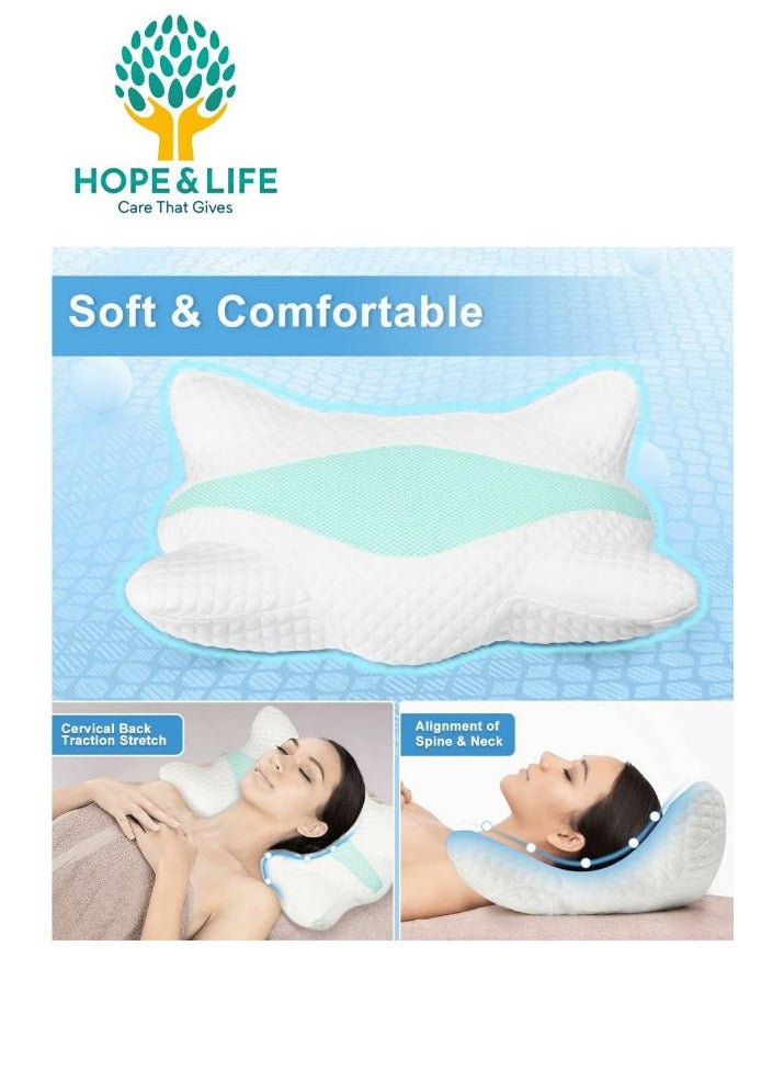 Hope And Life A medical pillow to support the neck circumference, which works to relax the muscles and reduce their pain, 61 * 37 * 14 cm  - Image 1
