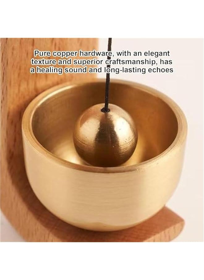 Generic Wooden Magnetic Doorbell with Brass Bell - Decorative Entry Gate Chime, Hanging Reminder for Entrance or Fridge  - Image 2