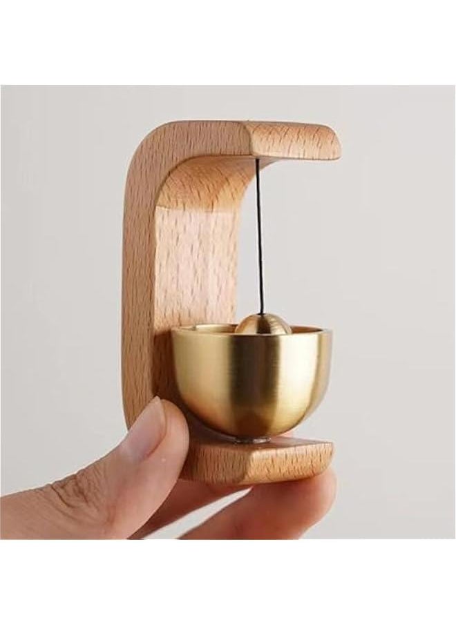 Generic Wooden Magnetic Doorbell with Brass Bell - Decorative Entry Gate Chime, Hanging Reminder for Entrance or Fridge  - Image 4