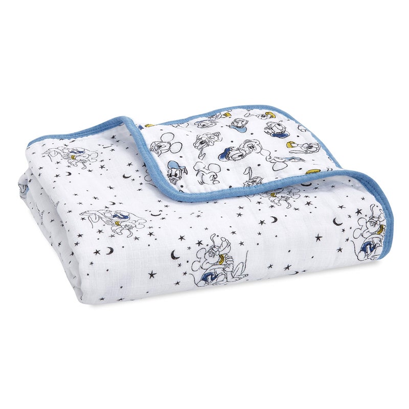 aden + anais Dream Blanket, Boutique Muslin Baby Blankets for Girls & Boys, Ideal Lightweight Newborn Nursery & Crib Blanket, Unisex Toddler & Infant Bedding, Shower Gifts, Mickey and Goofy Star Gazer - Image 1