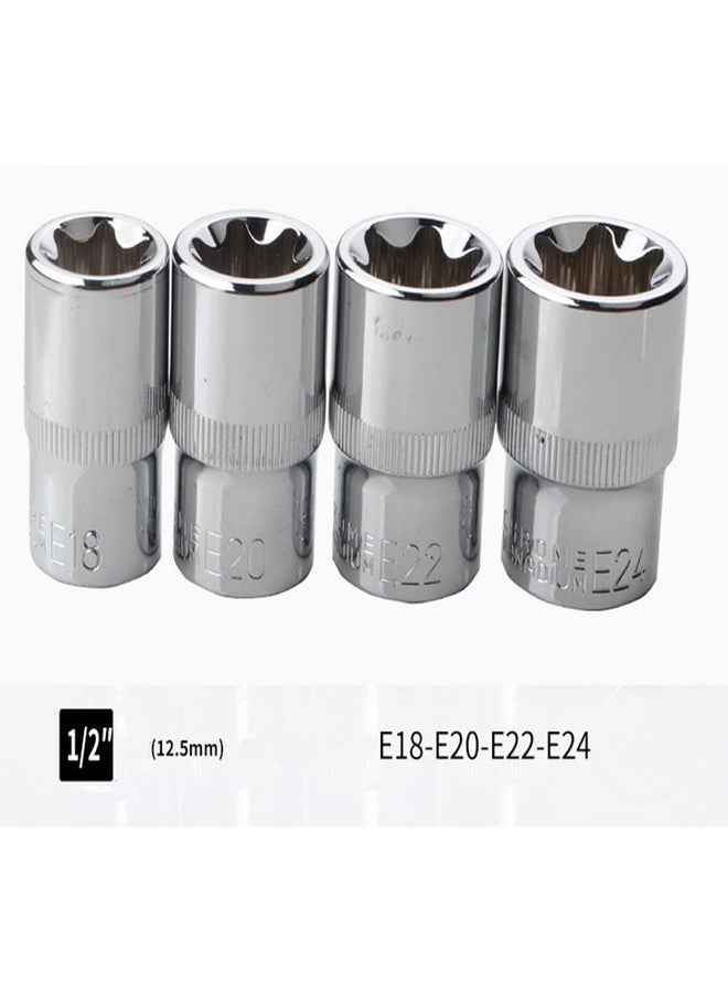 LSLANSOON 14Pcs E-Torx Star Socket Set with Case, 1/4, 3/8, 1/2 in. Drive Female External Star Socket Set E4-E24 Torque Socket Set - Image 2
