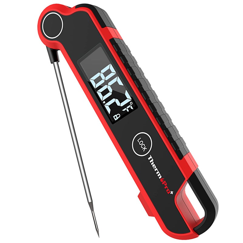 ThermoPro TP620 Instant Read Meat Thermometer Digital, Cooking Thermometer with Large Auto-Rotating LCD Display, Waterproof Food Thermometer Digital for Kitchen, BBQ, or Grill - Image 1