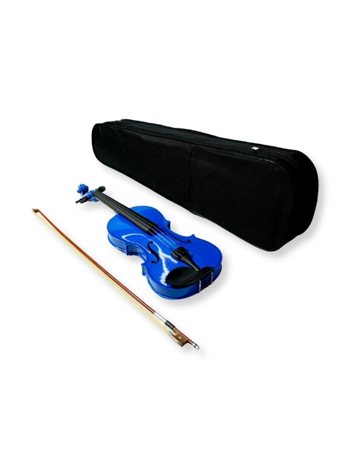 Steiner Violin V-10 – Full Size 4/4 Student Violin, Maple Body, Imitation Ebony Fingerboard, High-Gloss Blue Finish with Case, Bow & Rosin - Image 4