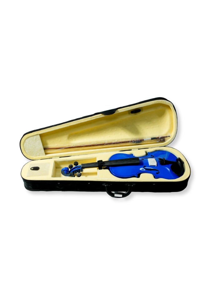 Steiner Violin V-10 – Full Size 4/4 Student Violin, Maple Body, Imitation Ebony Fingerboard, High-Gloss Blue Finish with Case, Bow & Rosin - Image 2