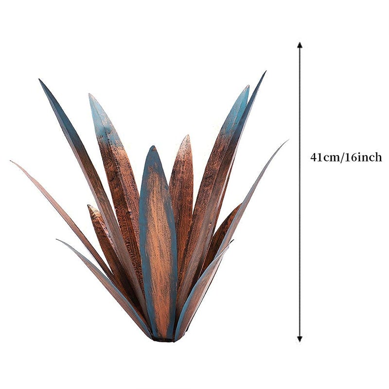 Jesokiibo 2pcs Tequila Rustic Sculpture DIY Metal Agave Plant Home Decor Rustic Hand Painted Metal Agave Garden Ornaments Outdoor Decor Figurines Home Yard Decorations Stakes Lawn Ornamentsâ€¦ - Image 3