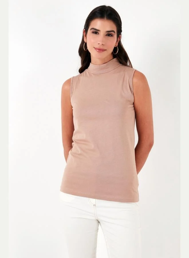 Lela Lela Cotton Sleeveless High Neck T-Shirt Women's T-SHIRT 5865710