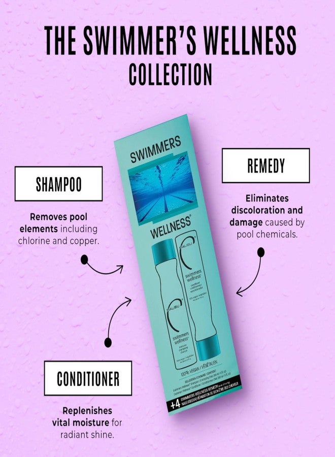 Malibu C Swimmers Wellness Shampoo and Conditioner Set (9 oz) - Restorative Hair Care for Swimmers - Protects Against Chlorine Damage & Combats Brittle Hair - Image 5