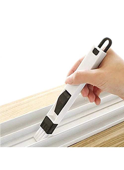 Generic Hembriz Multi purpose cleaning brush Plastic Window Slot Screen Keyboard Drawer Wardrobe Corner Gap Dust Removal Cleaning Brush with DustpanRandom color Pack of 1  - Image 2
